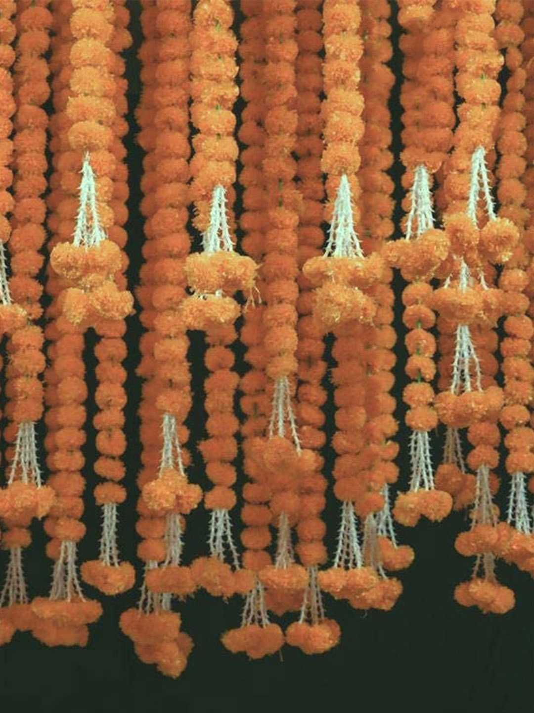 

eCraftIndia Orange 10 Pieces Marigold Flowers Strings Garlands