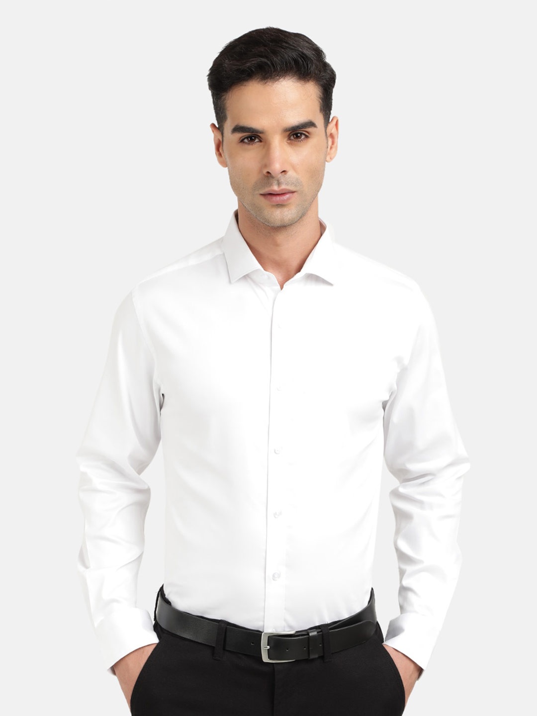 

IVOC Slim Fit Stretchable Formal Shirt, White