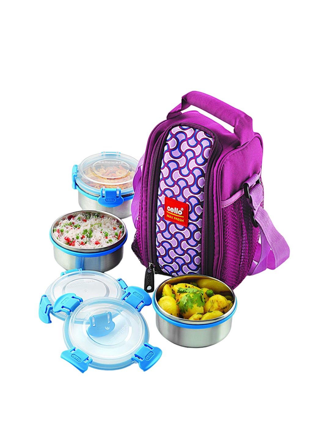 

Cello Maxfresh 3 Pieces Blue Estella Stainless Steel Lunch Box