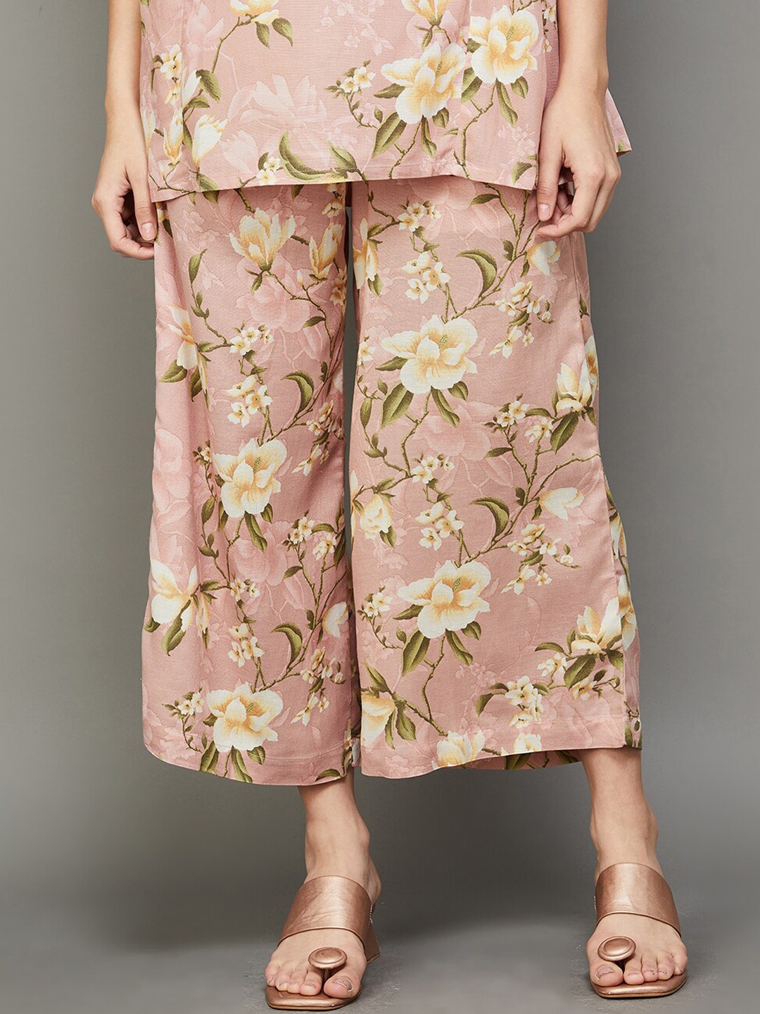 

Melange by Lifestyle Floral Printed Culottes Trousers, Pink