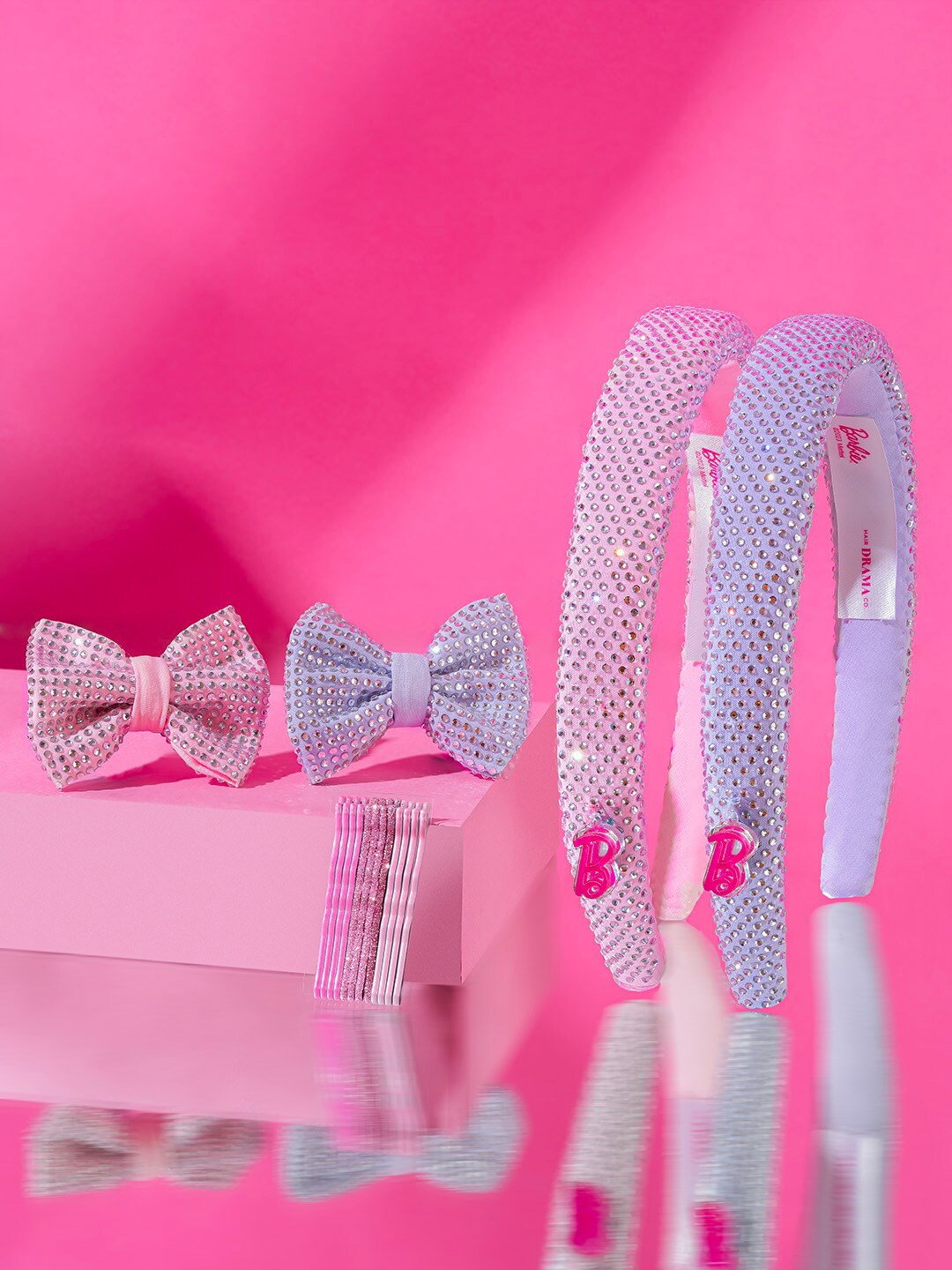 

HAIR DRAMA CO. Women Set Of 16 Barbie Charm Hair Accessory Set, White