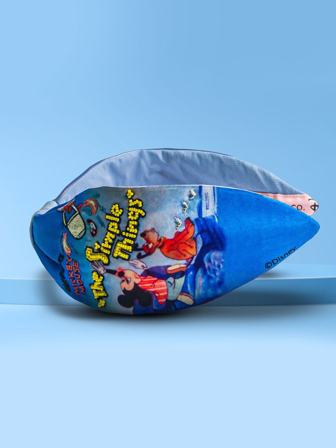 

HAIR DRAMA CO. Girls Mickey Printed Knotted Headband, Blue
