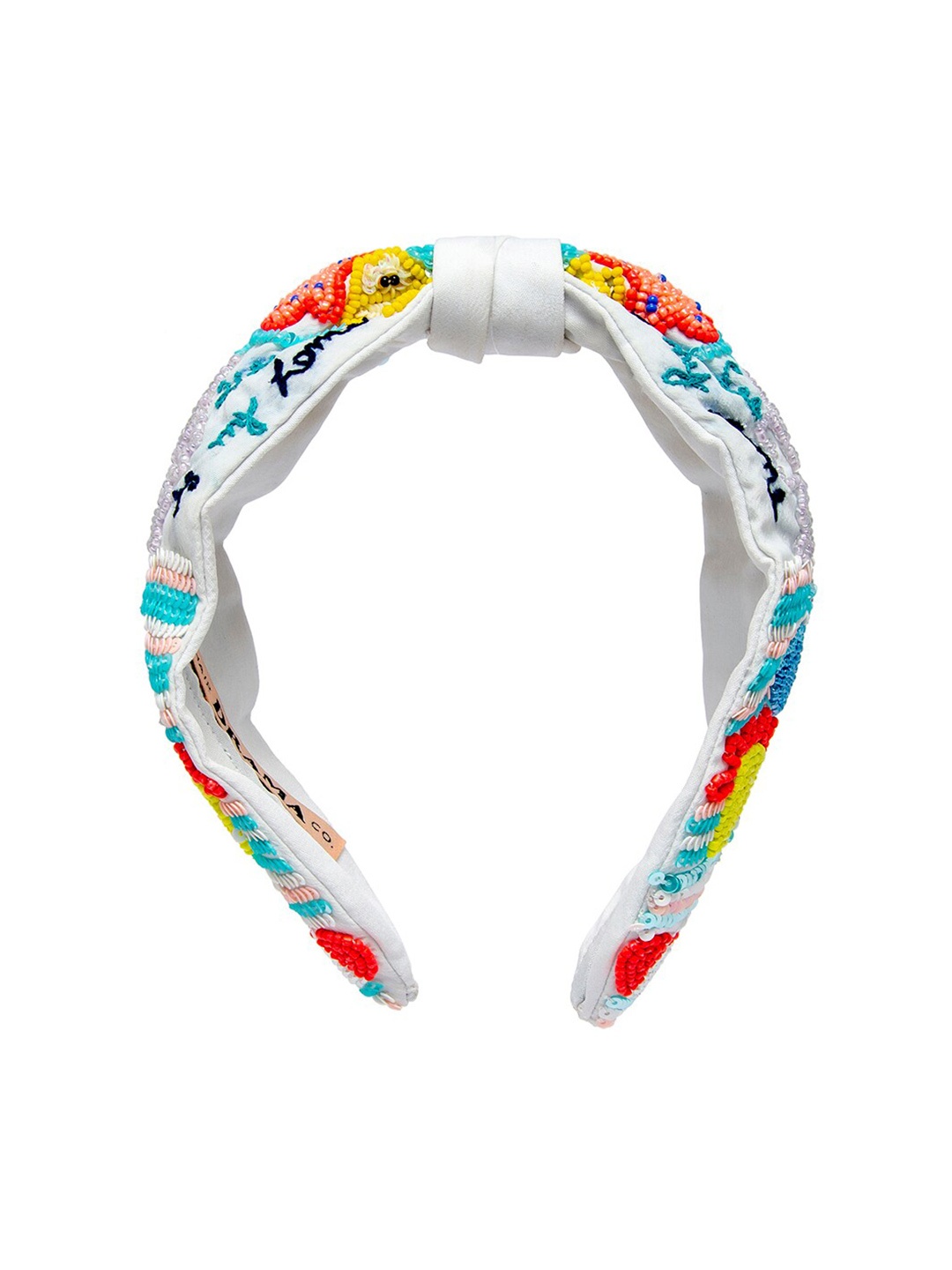 

HAIR DRAMA CO. Embellished Hairband, White