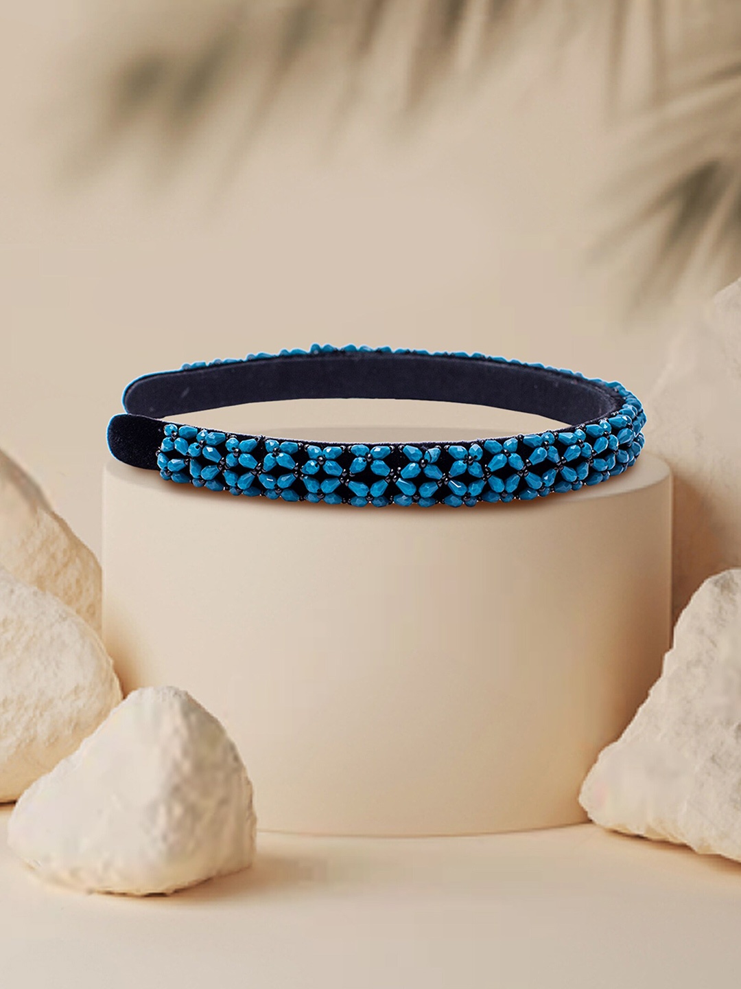 

HAIR DRAMA CO. Bead Embellished Hairband, Blue