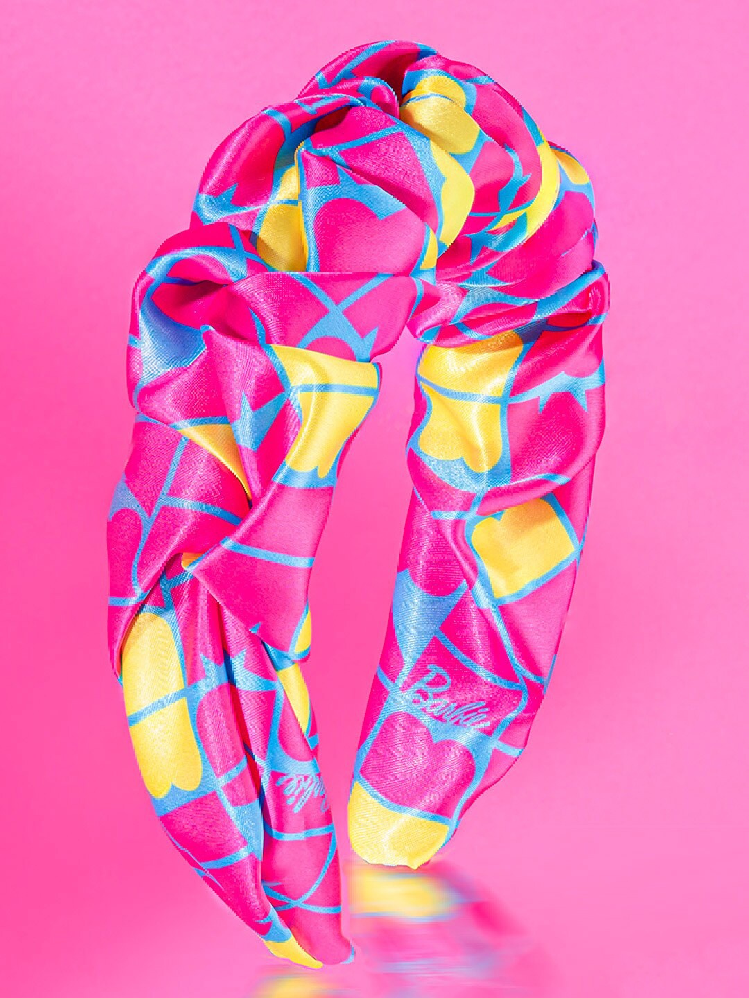 

HAIR DRAMA CO. Printed Fabric Hairband, Pink