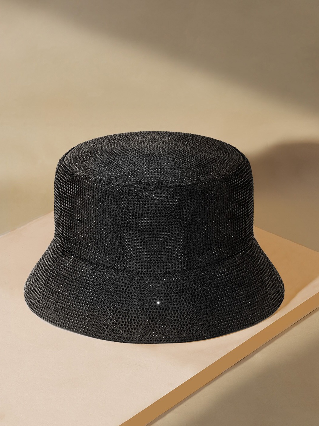 

HAIR DRAMA CO. Crystal Bucket Hat, Black