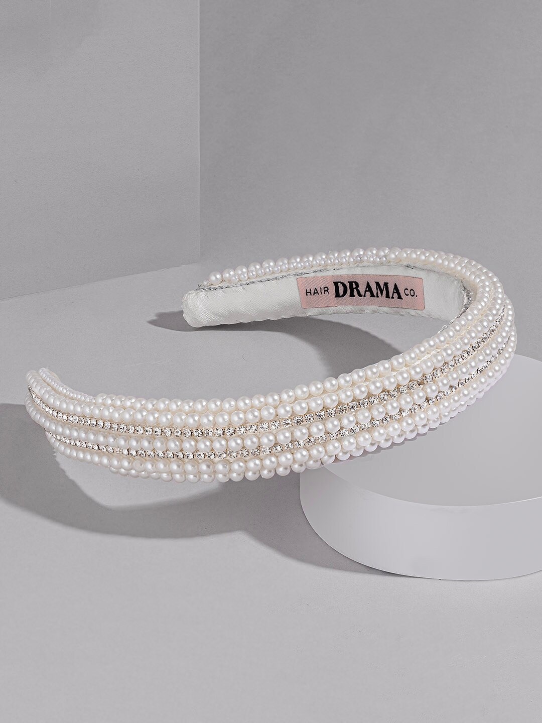 

HAIR DRAMA CO. Beads & Stones Embellished Hairband, White