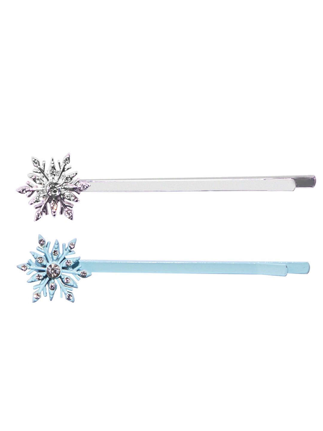 

HAIR DRAMA CO. Set Of 2 Embellished Snowflakes Bobby Pins, Blue