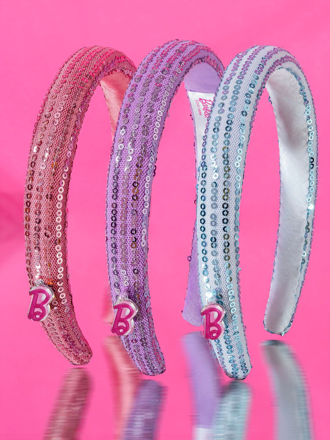 

HAIR DRAMA CO. Women Set of 3 Embellished Hairband, Purple