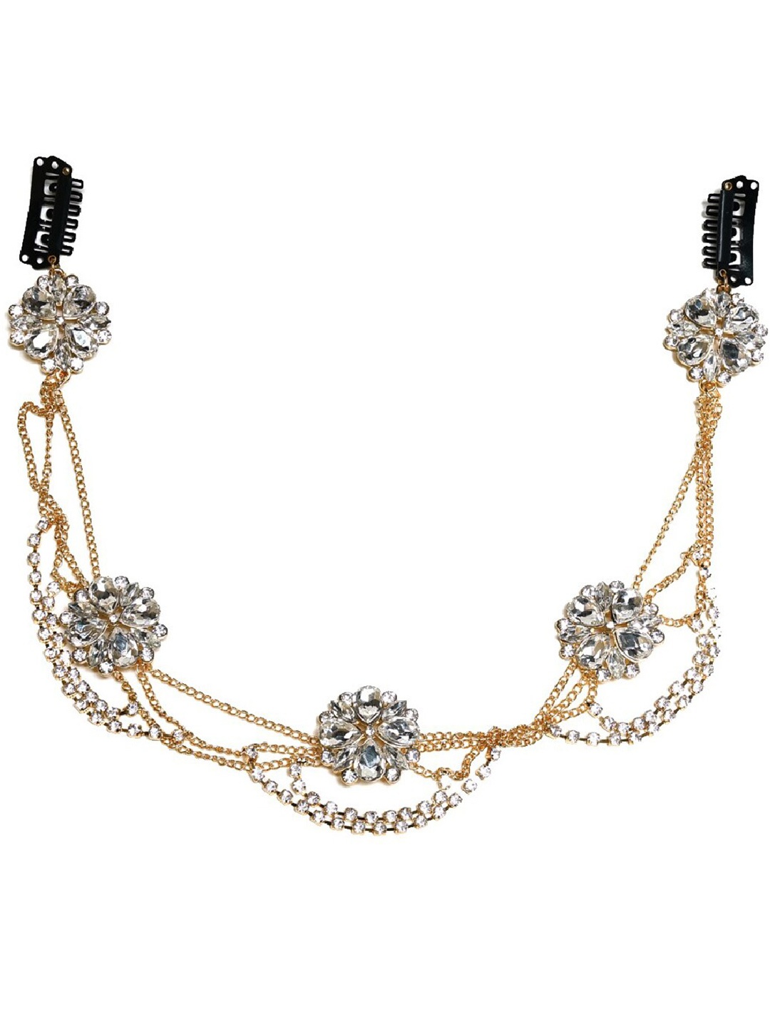 

HAIR DRAMA CO. Embellished Crystal Studded Hair Accessory, Gold