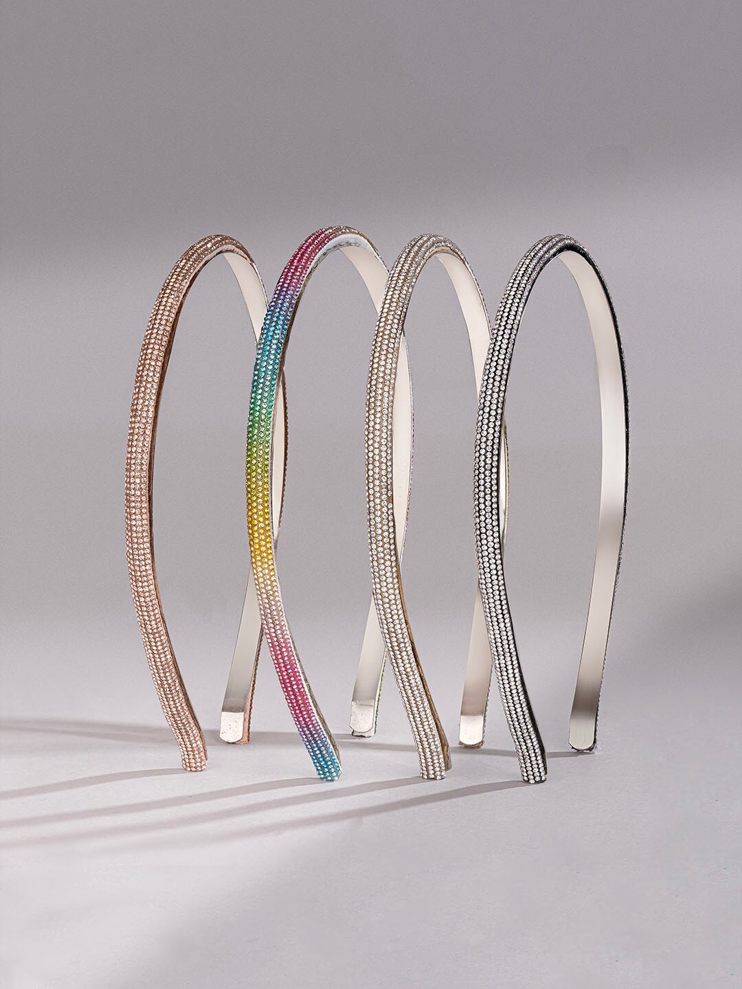 

HAIR DRAMA CO. Set Of 4 Embellished Hairband, Gold