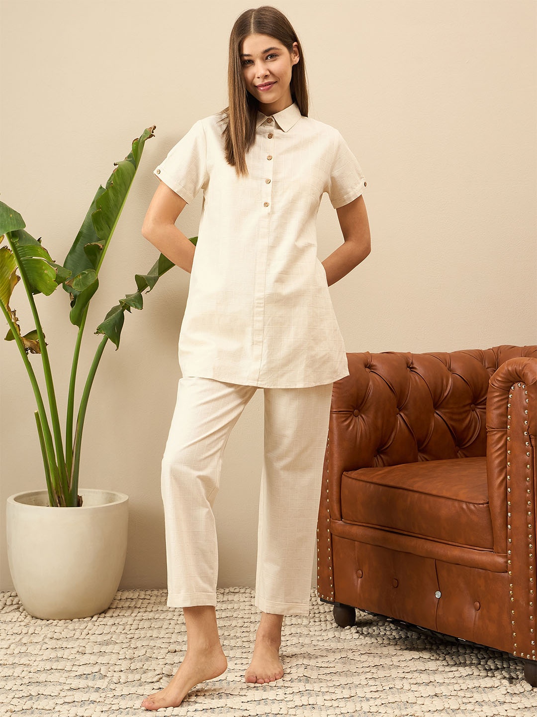 

July Tunic & Trousers Co-Ords, Beige