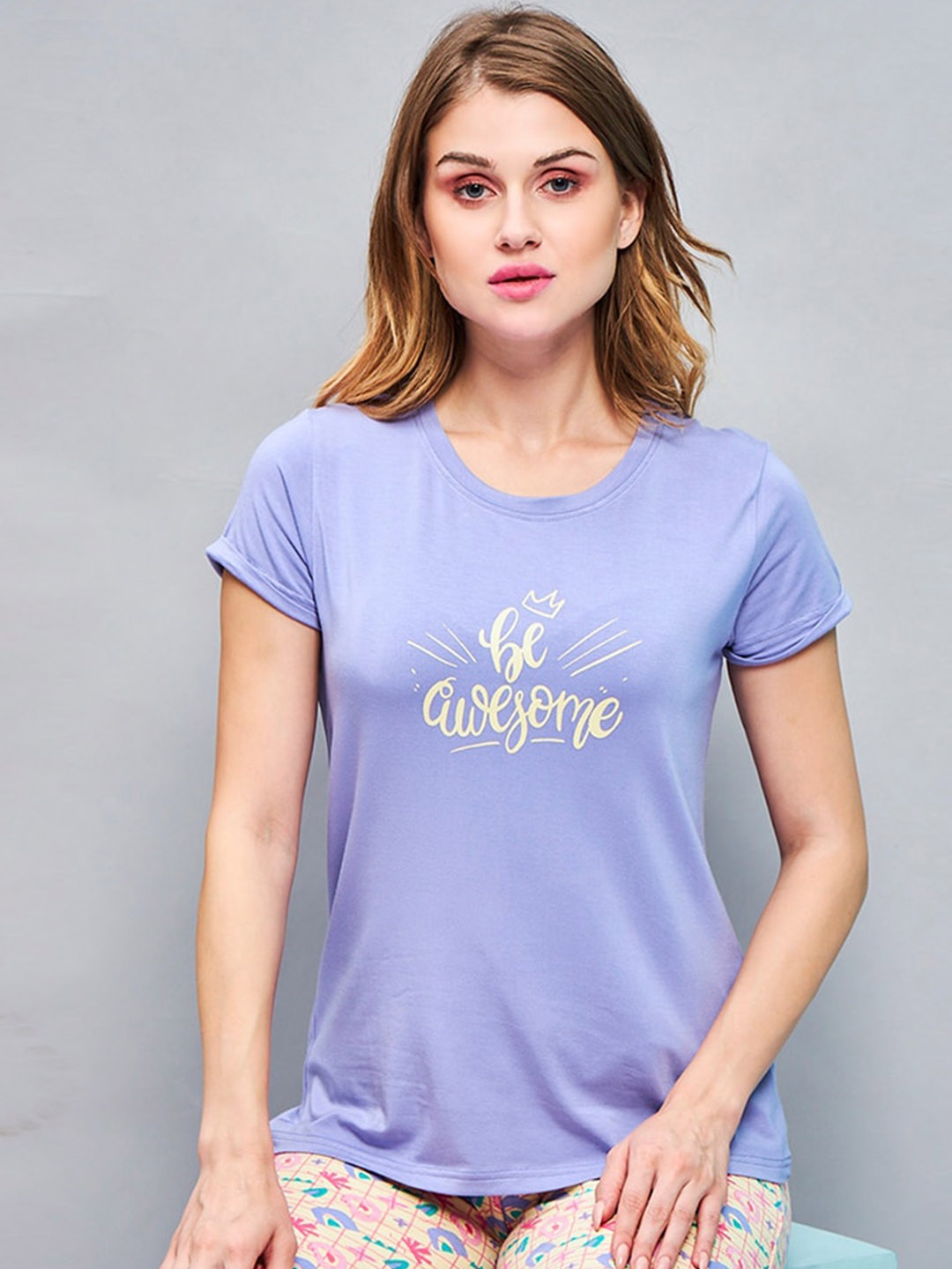 

July Conversational Printed T-shirt With Pyjamas, Blue