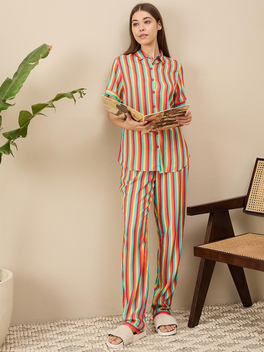

July Striped Shirt & Trousers Co-Ords, Red