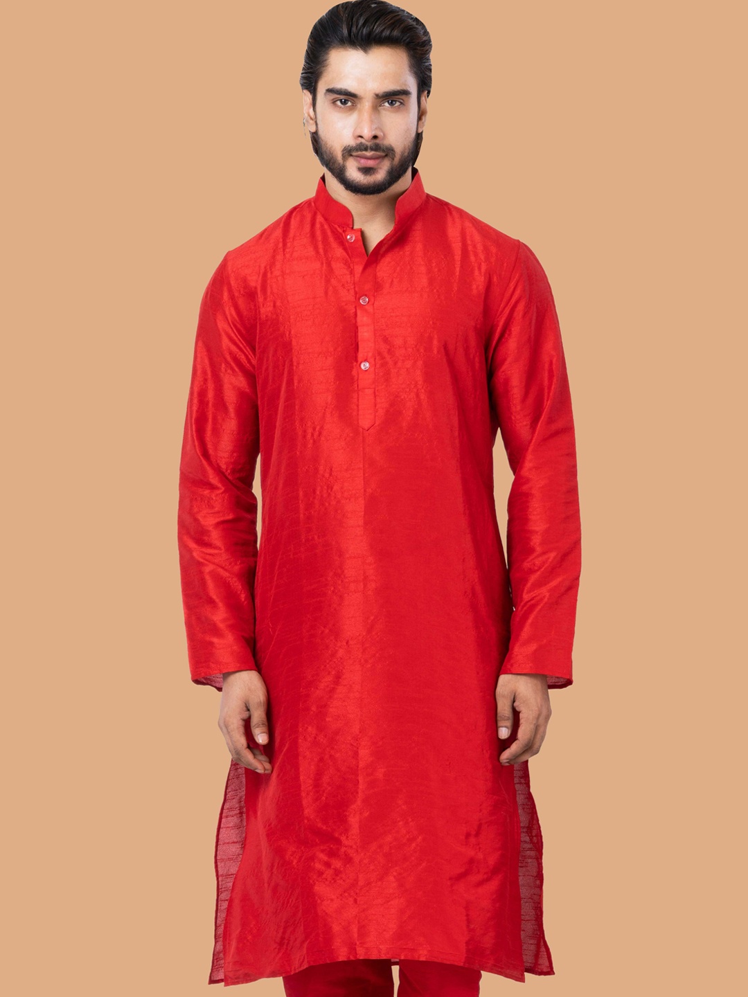 

ROOTED LIBAAS Men Red Kurta