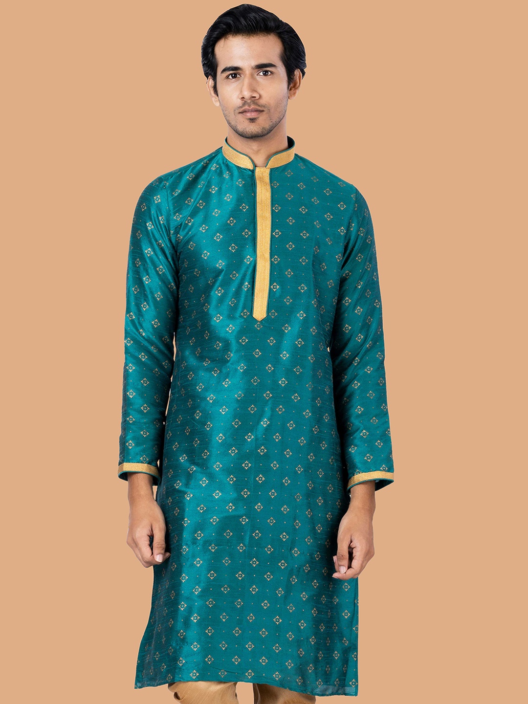 

ROOTED LIBAAS Men Green Paisley Kurta