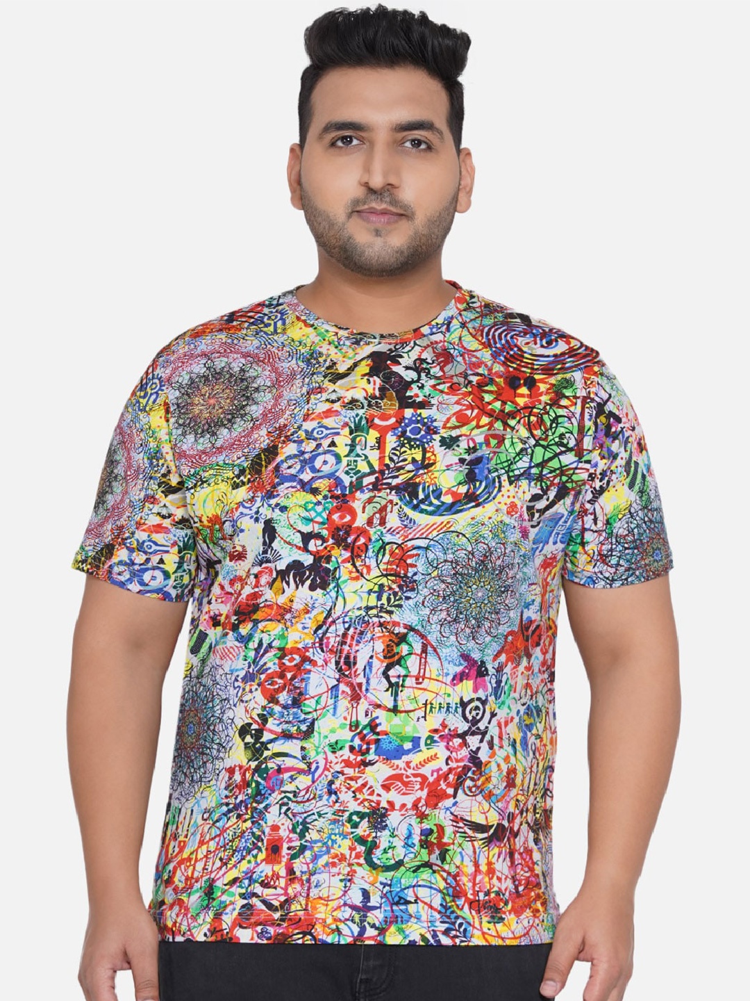 

Santonio Abstract Printed Pure Cotton T-shirt, Red