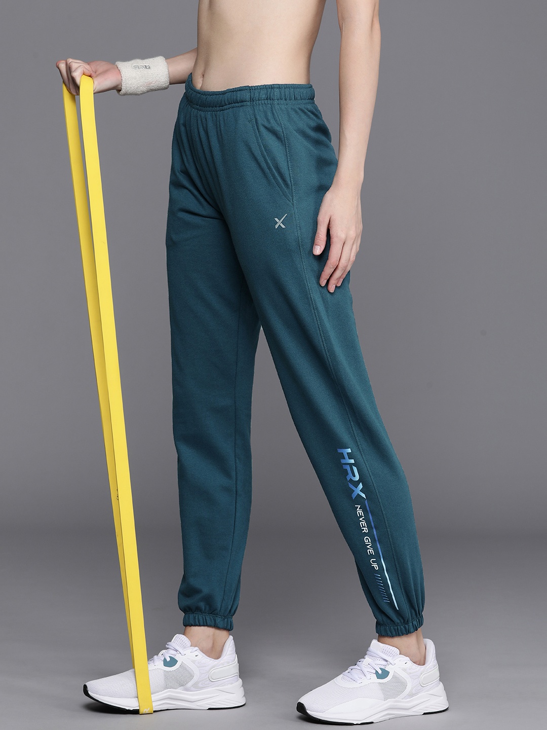 

HRX by Hrithik Roshan Women Minimal Printed Antimicrobial Training Joggers, Teal