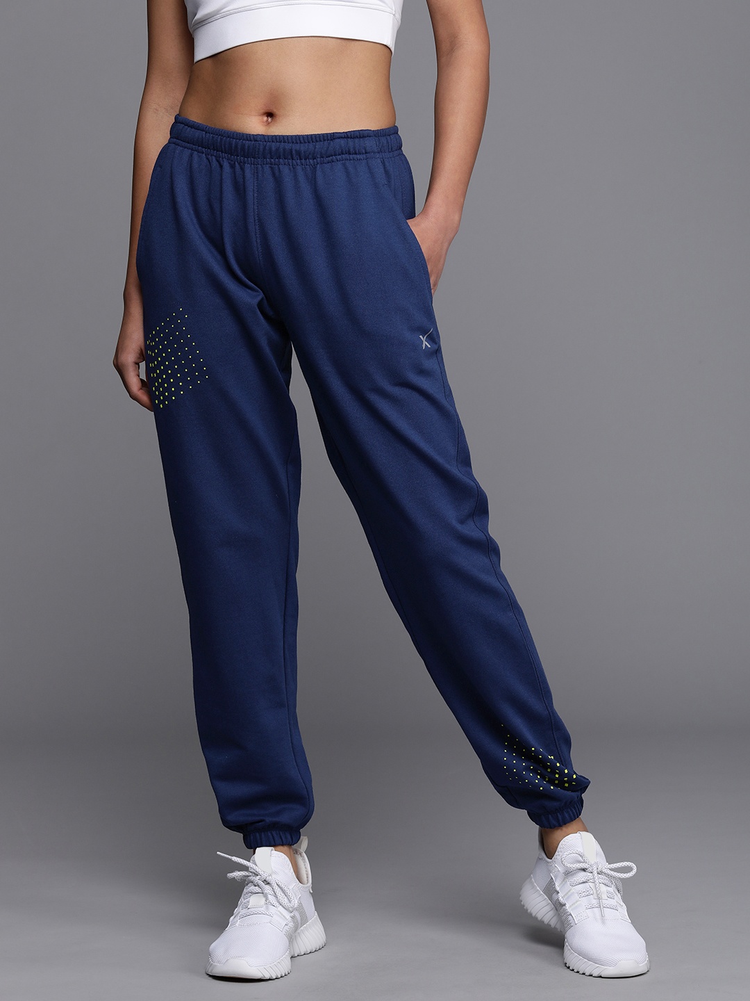 

HRX by Hrithik Roshan Women Printed Regular Fit Mid-Rise Training Joggers, Blue