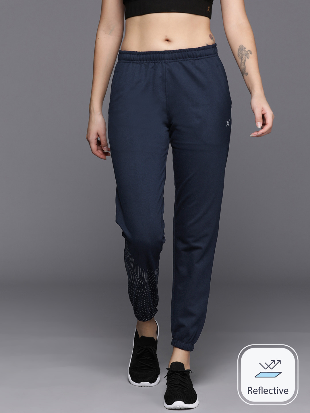 

HRX by Hrithik Roshan Mid-Rise Regular Fit Training Joggers, Navy blue