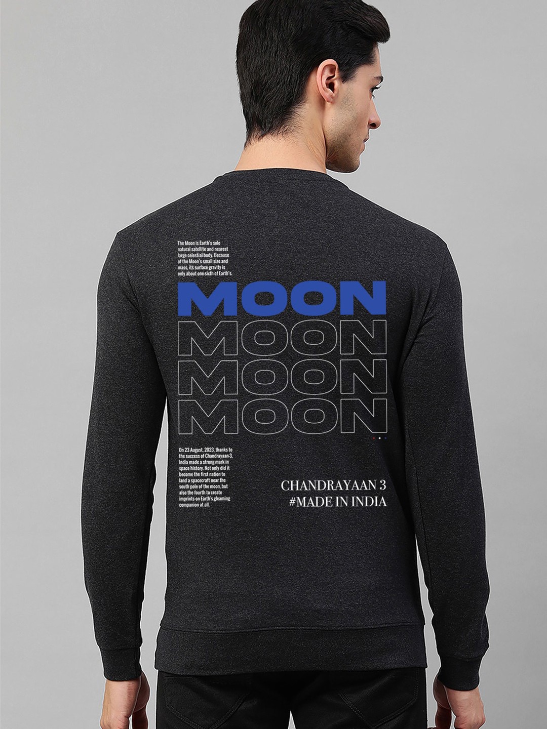 

Harvard Typography Printed Long Sleeves Pullover, Charcoal