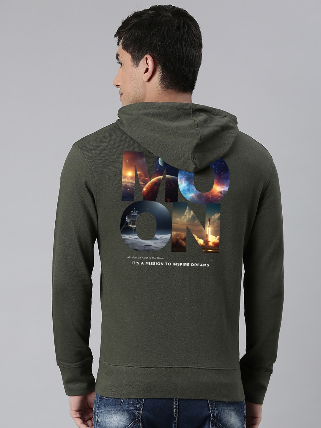 

Harvard Graphic Printed Hooded Cotton Sweatshirts, Olive
