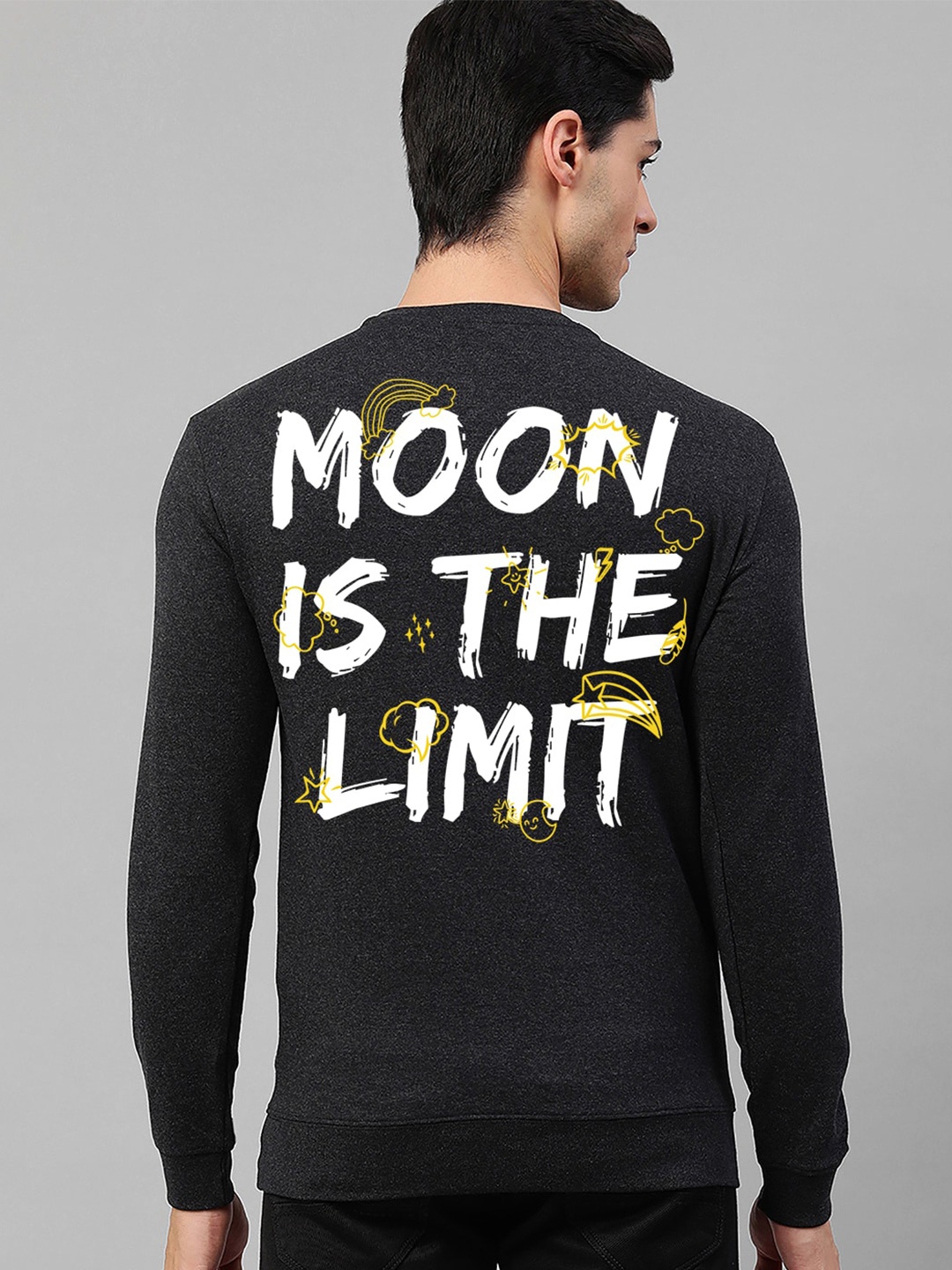 

Harvard Typography Printed Cotton Pullover, Charcoal