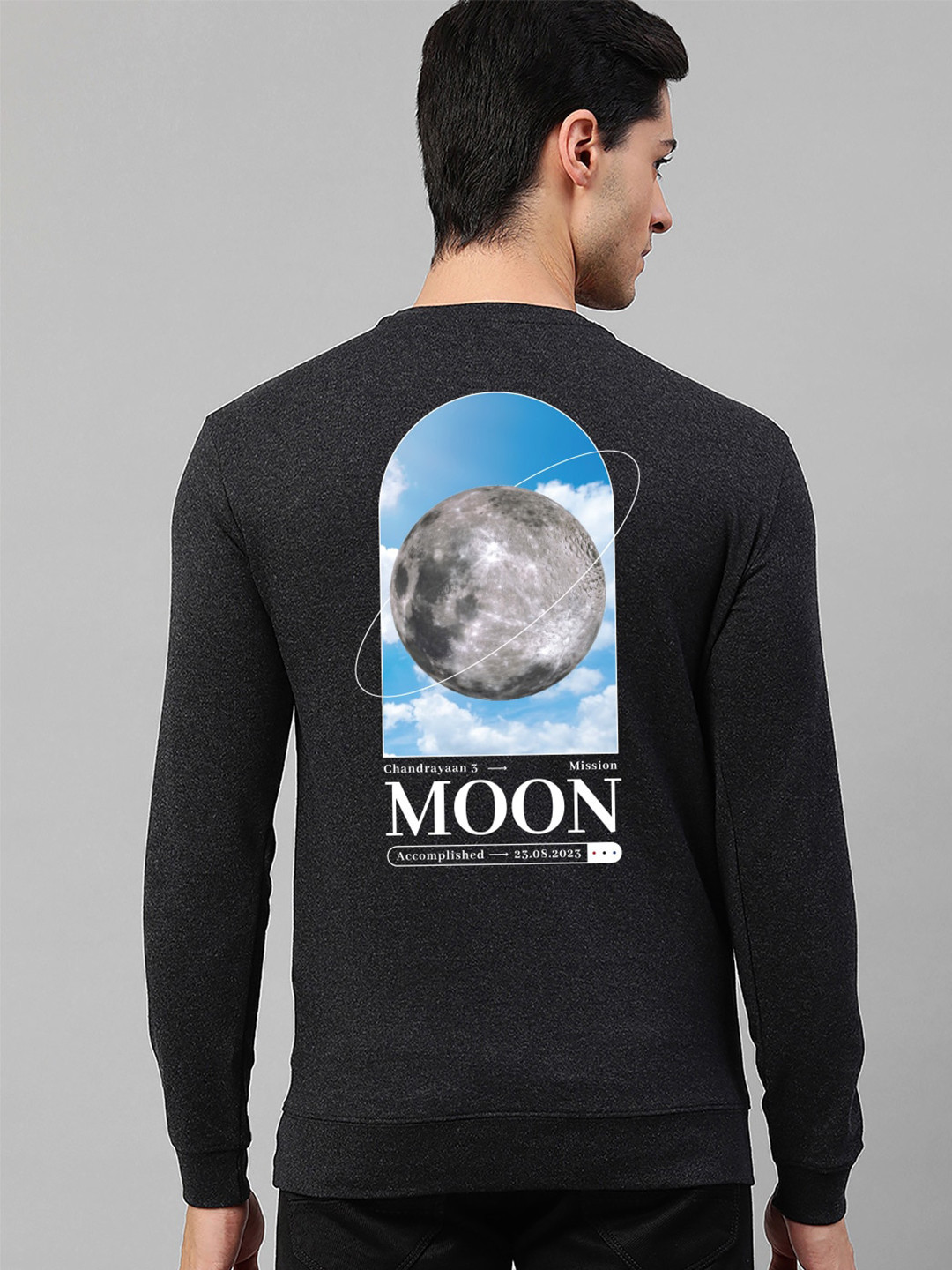 

Harvard Charcoal Graphic Printed Round Neck Long Sleeves Pullover Sweatshirt