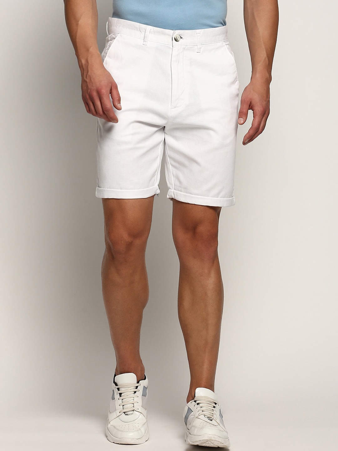 

SHOWOFF Men Mid-Rise Cotton Shorts, White