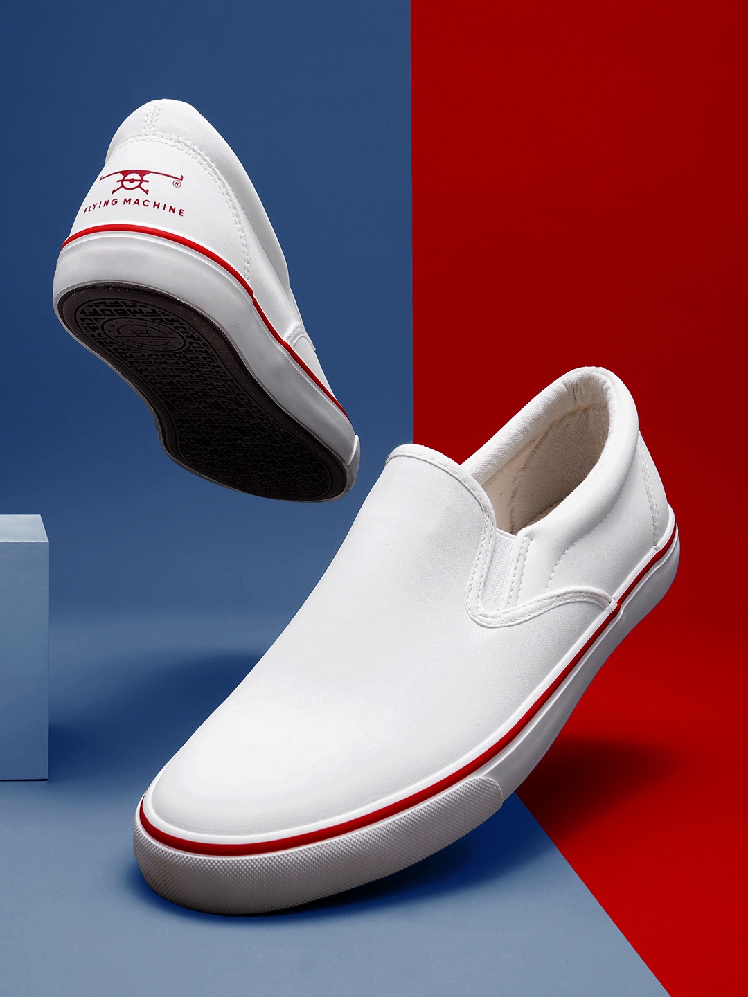 

Flying Machine Men Cezar 4.0 Slip-On Sneakers, White