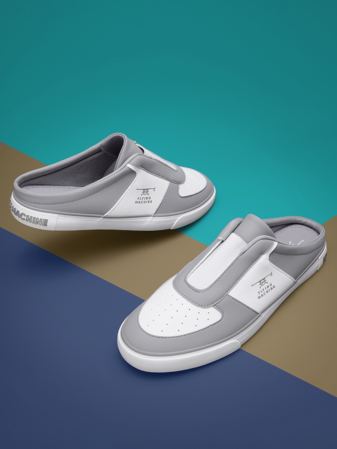 

Flying Machine Men Pavel Colourblocked Mule Sneakers, Grey