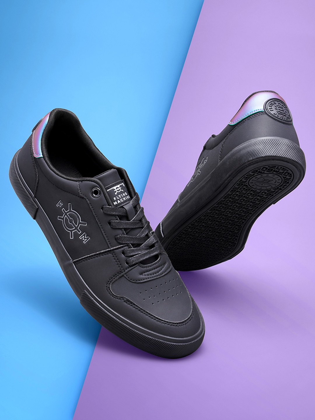 

Flying Machine Men Andrei Perforated Sneakers, Black