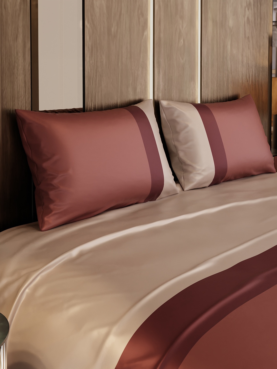 

Stoa Paris Copper Urbain Collection King Bedsheet With 2 Pillow Covers -, Brown
