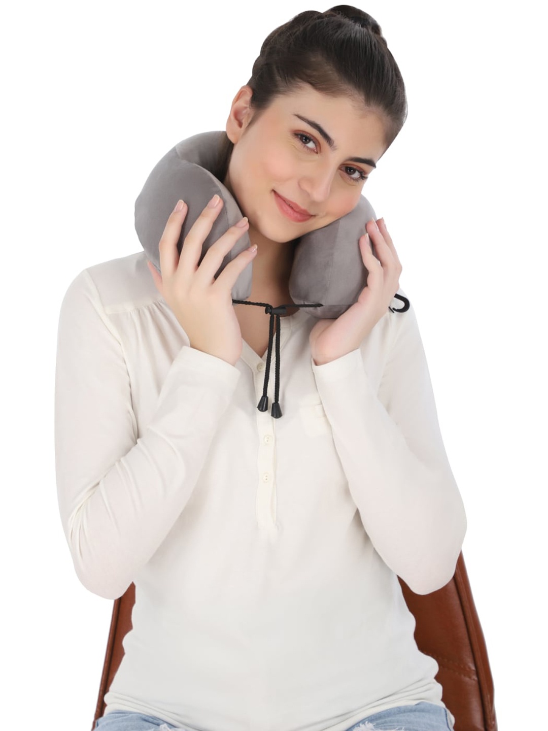 

Herryqeal Grey Memory Foam Neck Pillow