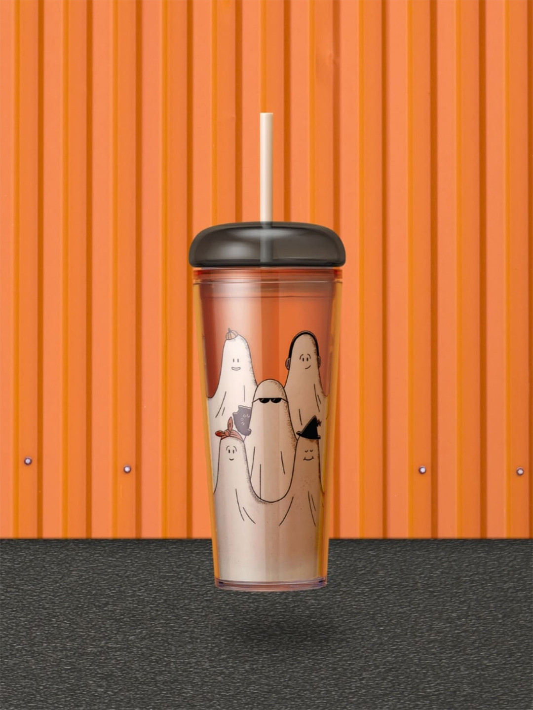 

Starbucks Transparent & Brown 3 Pieces Printed Tumbler With Lid & Straw 473 ml