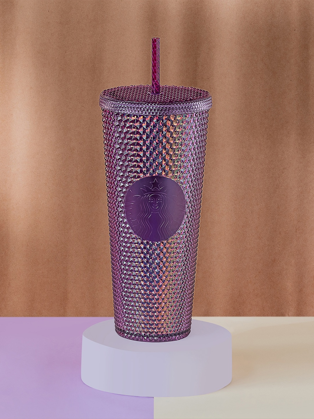

Starbucks Purple 3 Pieces Textured Tumbler With Lid & Straw 710 ml