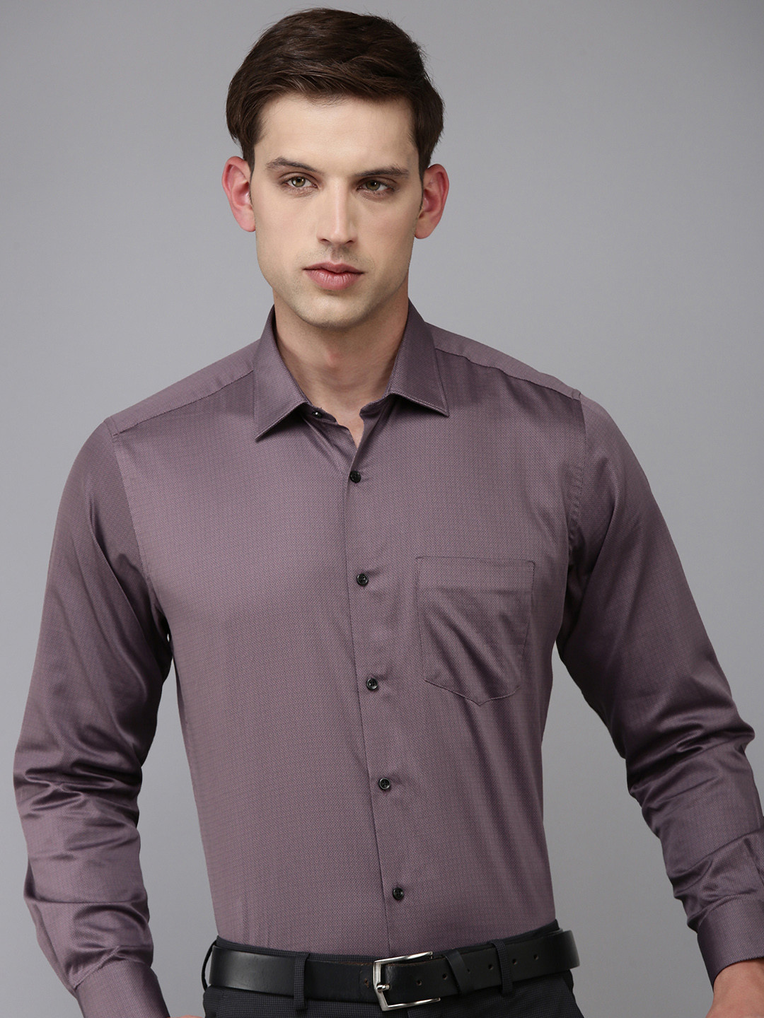 

Van Heusen Pure Cotton Printed Formal Shirt, Purple