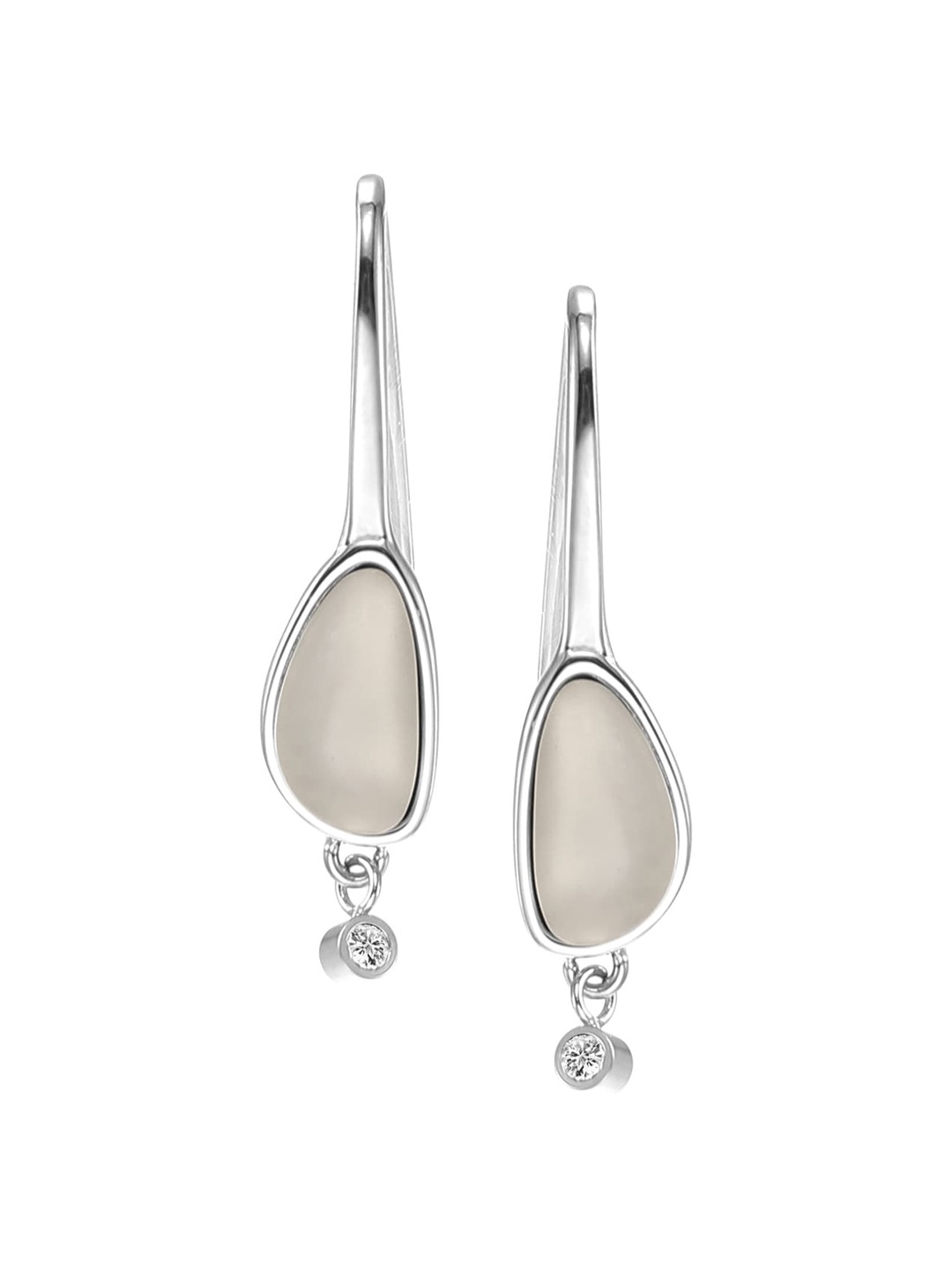 

SKAGEN Stone Studded Stainless Steel Drop Earrings, Silver