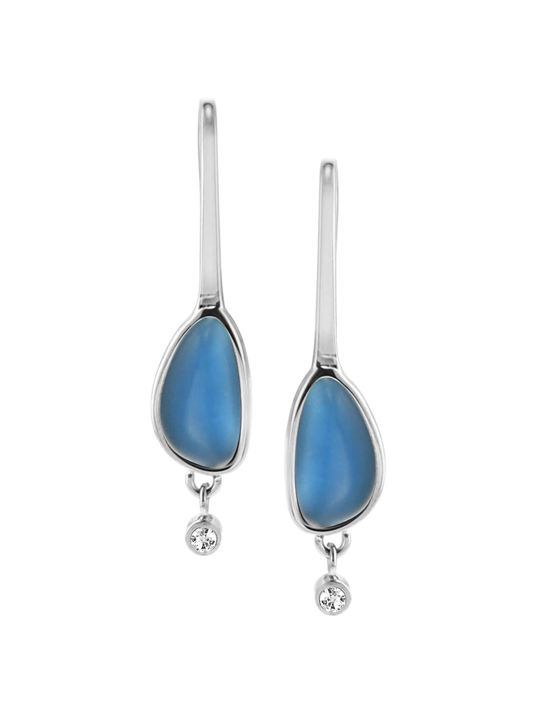 

SKAGEN Stone Studded Stainless Steel Drop Earrings, Silver