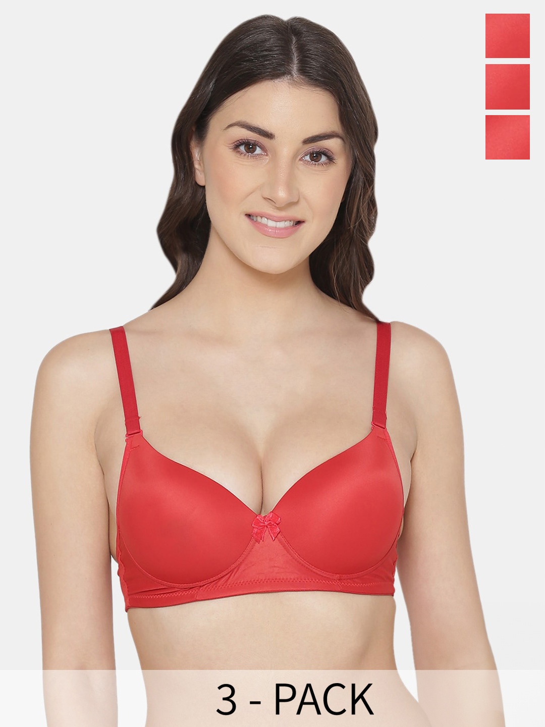 

Tweens Pack Of 3 Full Coverage Bra With All Day Comfort, Red