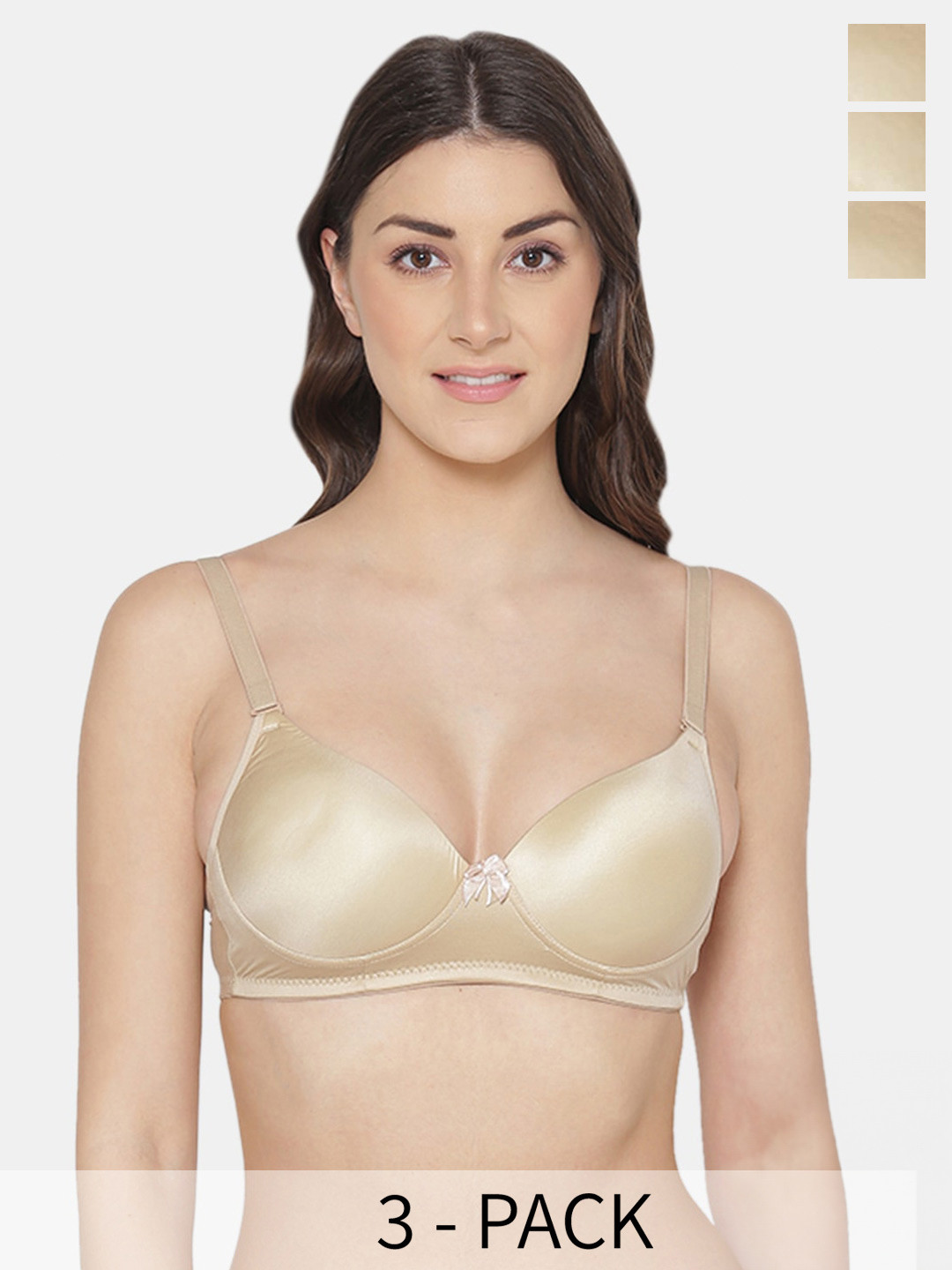 

Tweens Pack Of 3 Medium Coverage Heavily Padded Bra With All Day Comfort, Beige