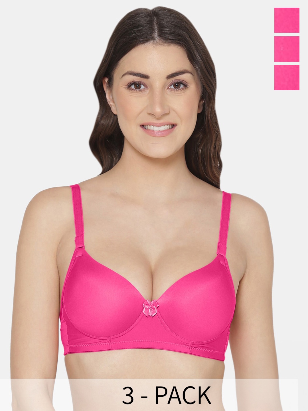 

Tweens Pack Of 3 Full Coverage Lightly Padded All Day Comfort Bra, Pink