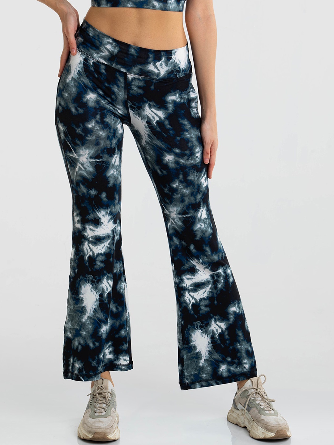 

CAVA Women Cosmic Tie & Dye Yoga Pants, Navy blue