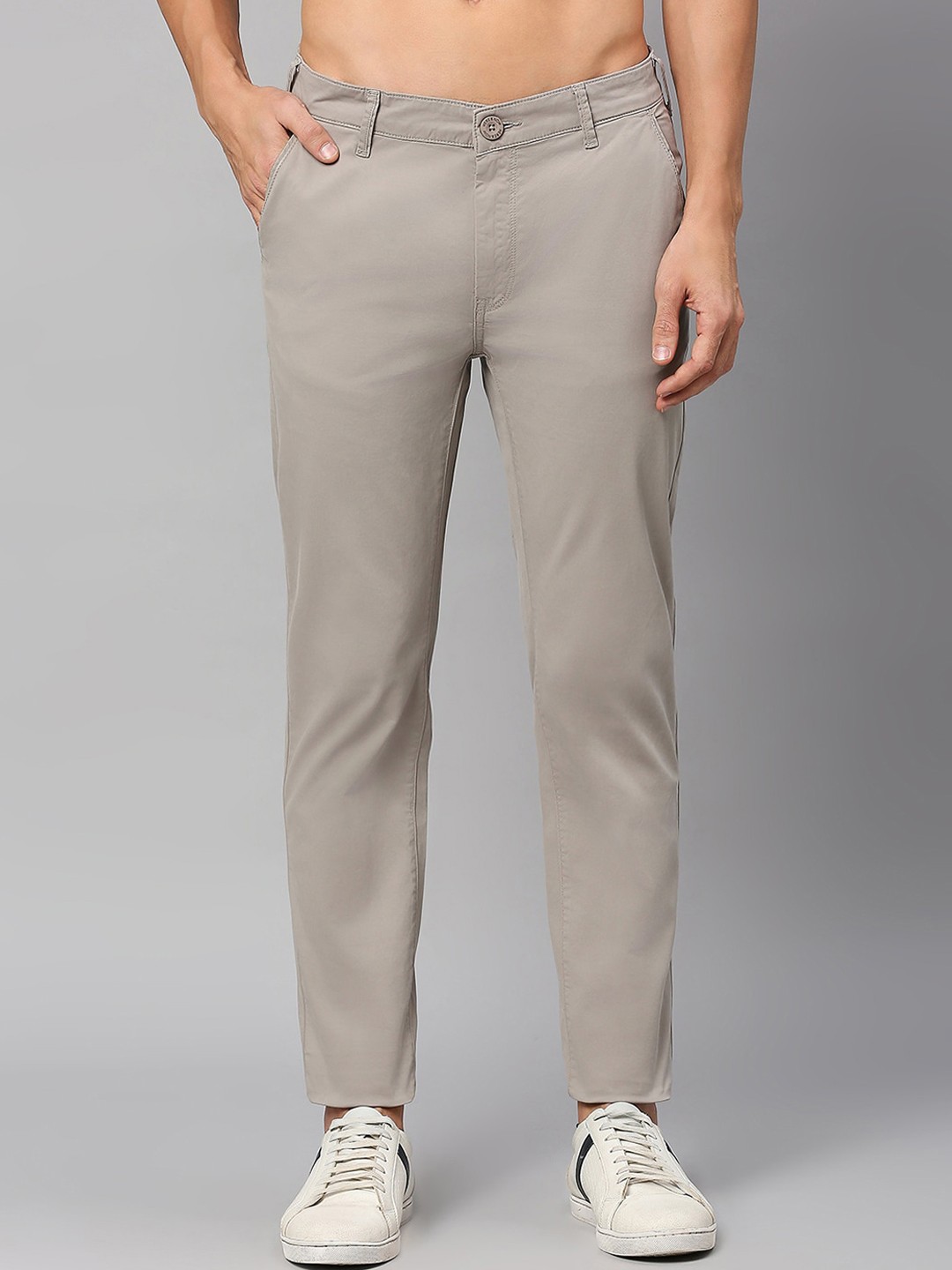 

Mast & Harbour Women Grey Slim Fit Chinos Trousers
