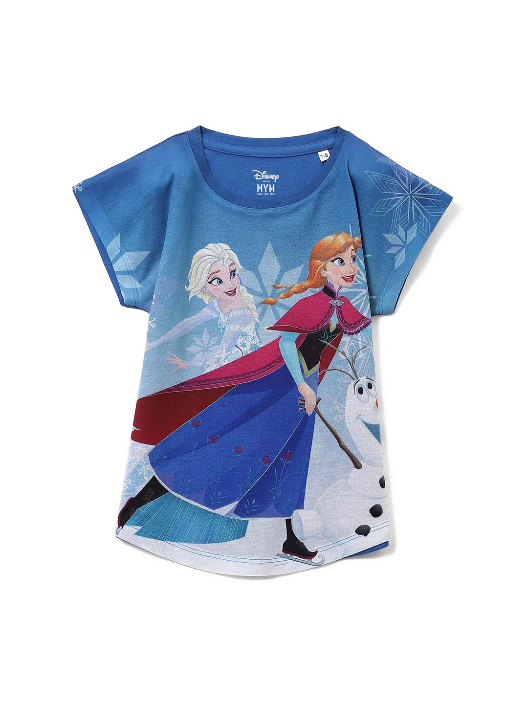 

Wear Your Mind Girls Elsa & Anna Printed Extended Sleeves T-shirt, Blue