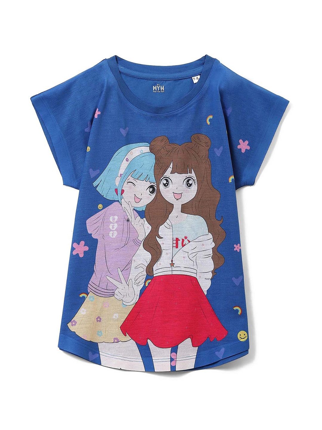 

Wear Your Mind Graphic Printed Extended Sleeves Top, Blue