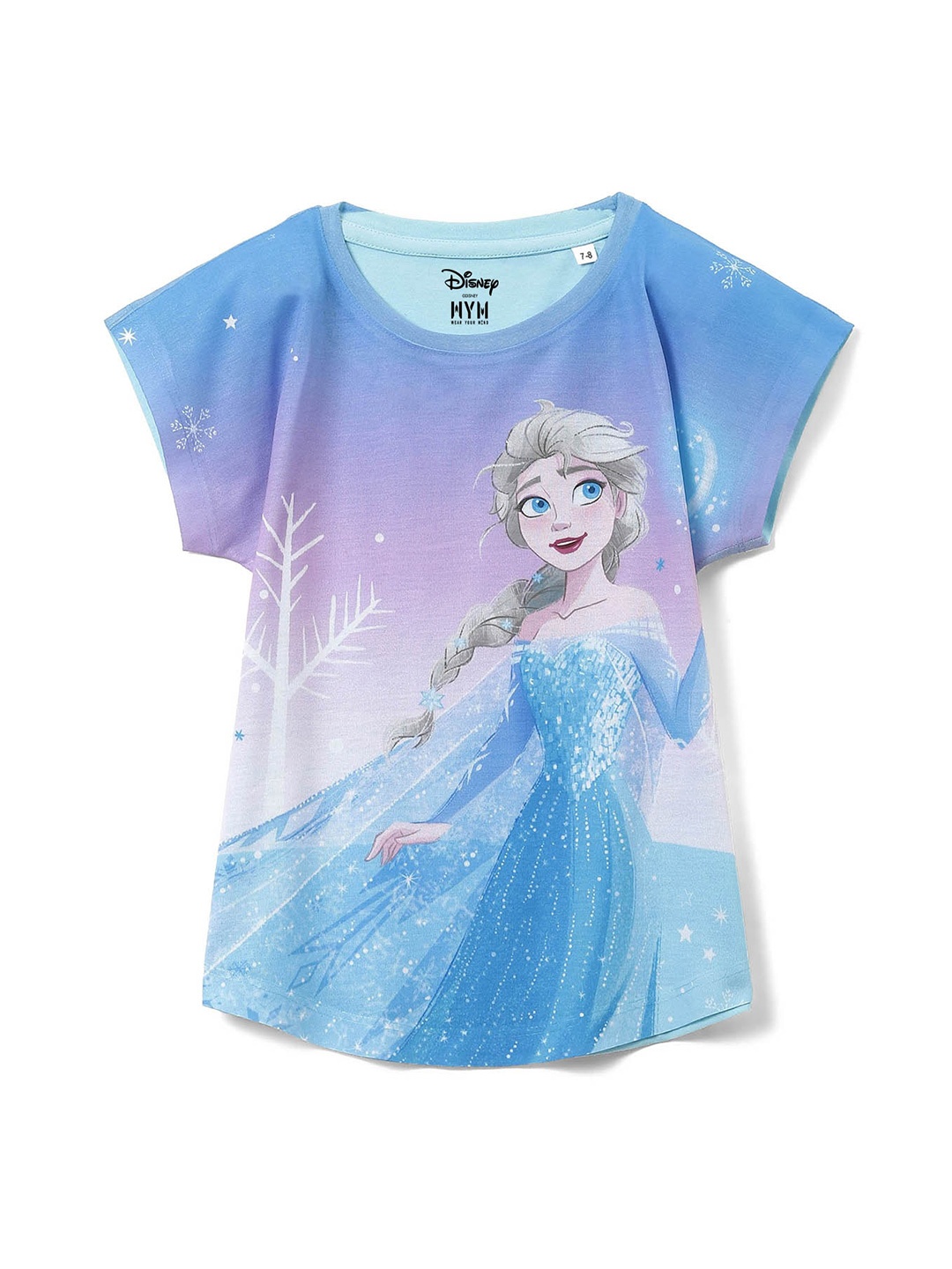 

Wear Your Mind Girls Elsa Printed Extended Sleeves Top, Blue