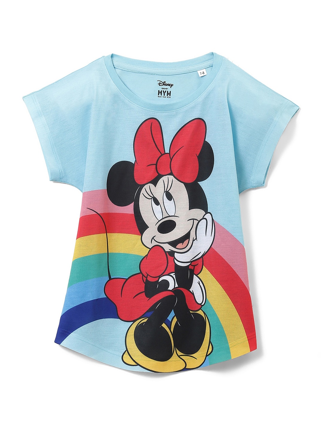 

Wear Your Mind Girls Minnie Mouse Printed Extended Sleeves Casual T-Shirt, Blue