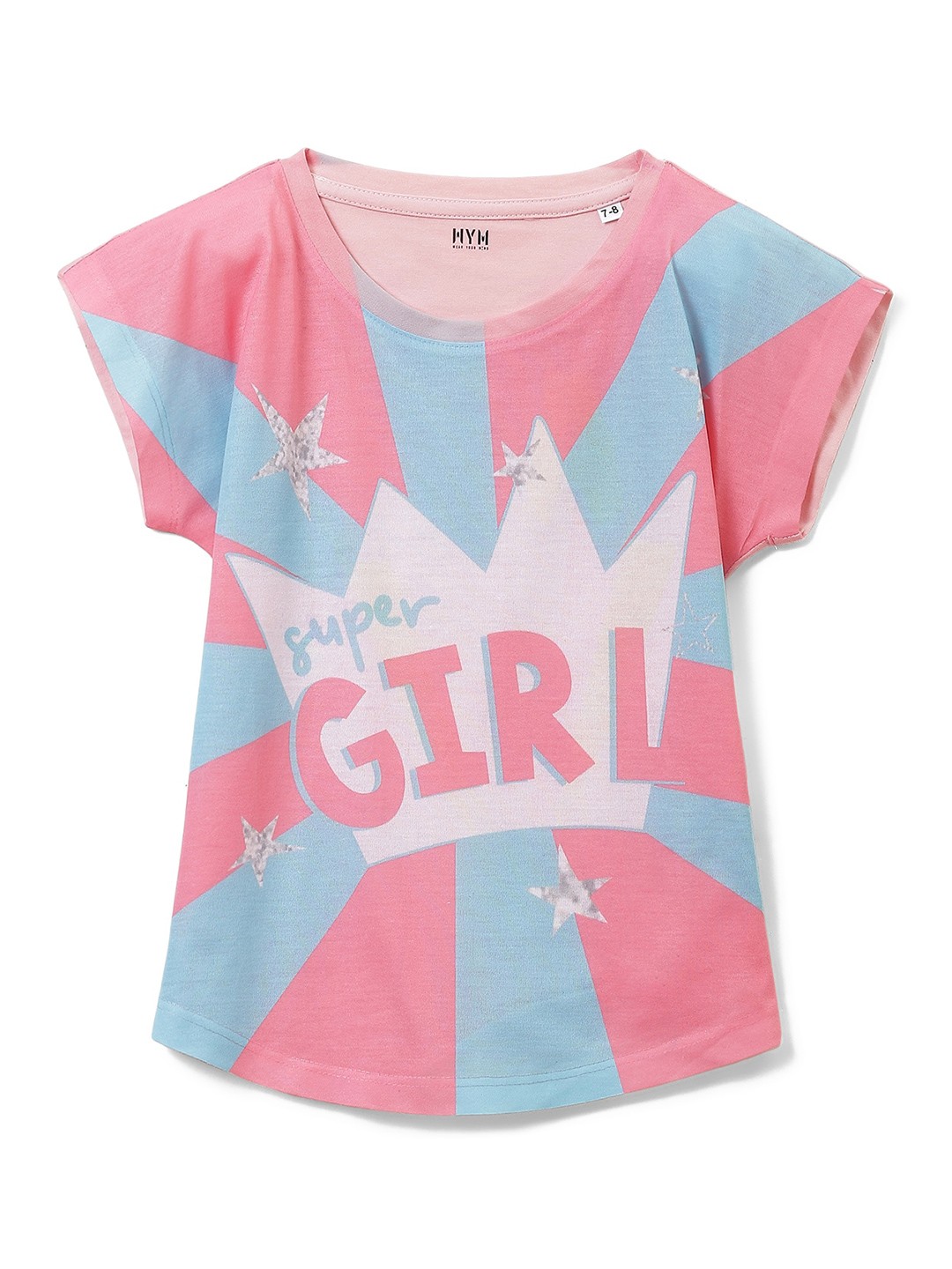 

Wear Your Mind Girls Typography Printed Extended Sleeves Top, Pink