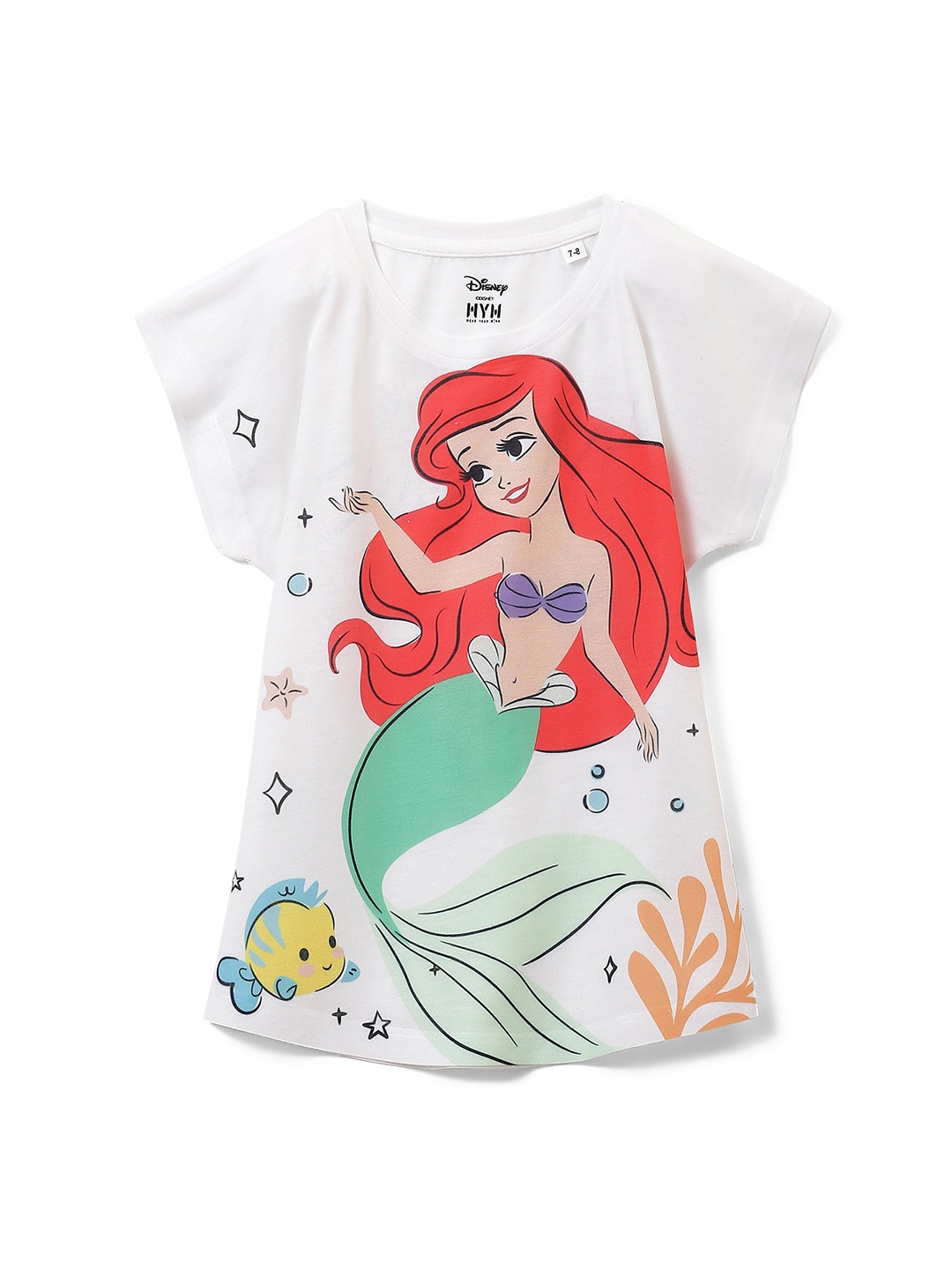 

Wear Your Mind Disney princess Printed Extended Sleeves Top, White